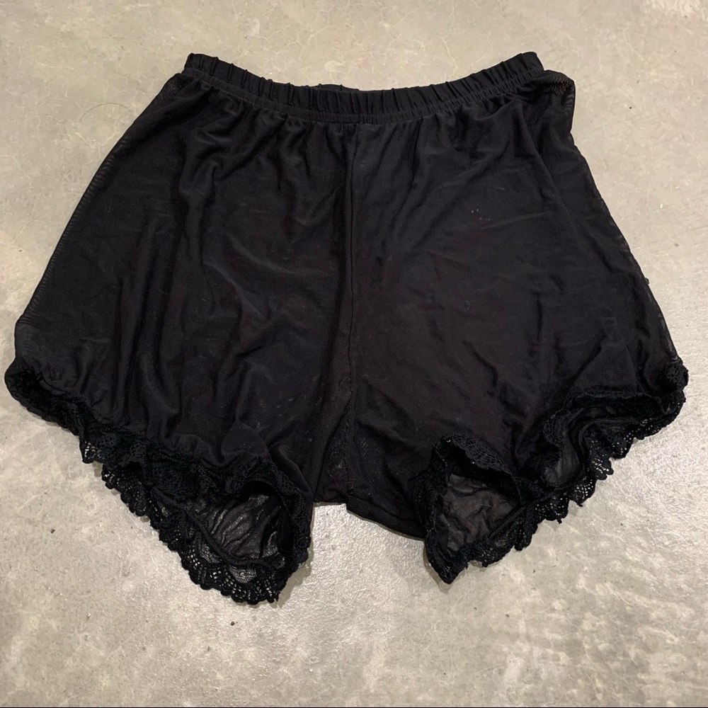 American Apparel black lace hot shorts